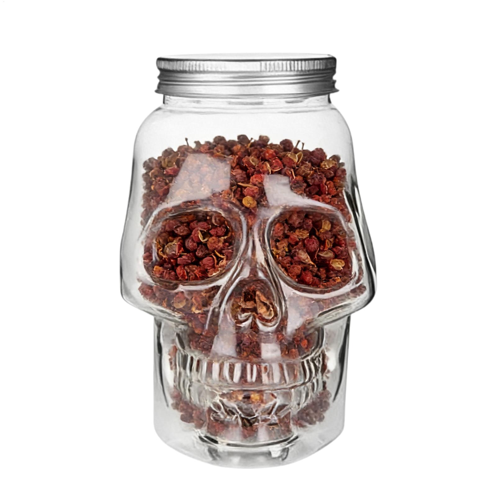 Bath Salts Jar - Bocaux Crâne 500ml/800ml Réutilisables Décoration Effrayante