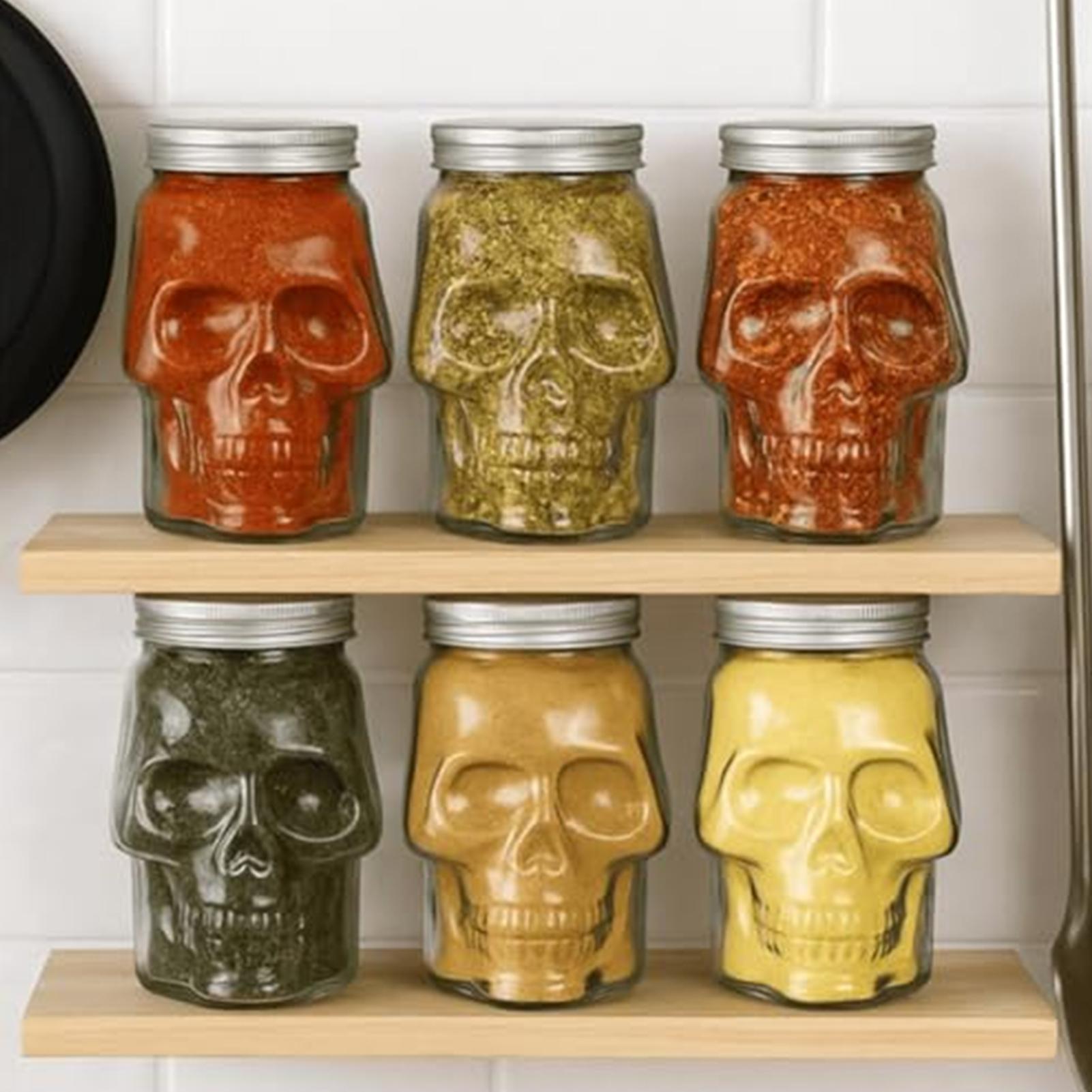 Bath Salts Jar - Bocaux Crâne Uniques Réutilisables – Décoration