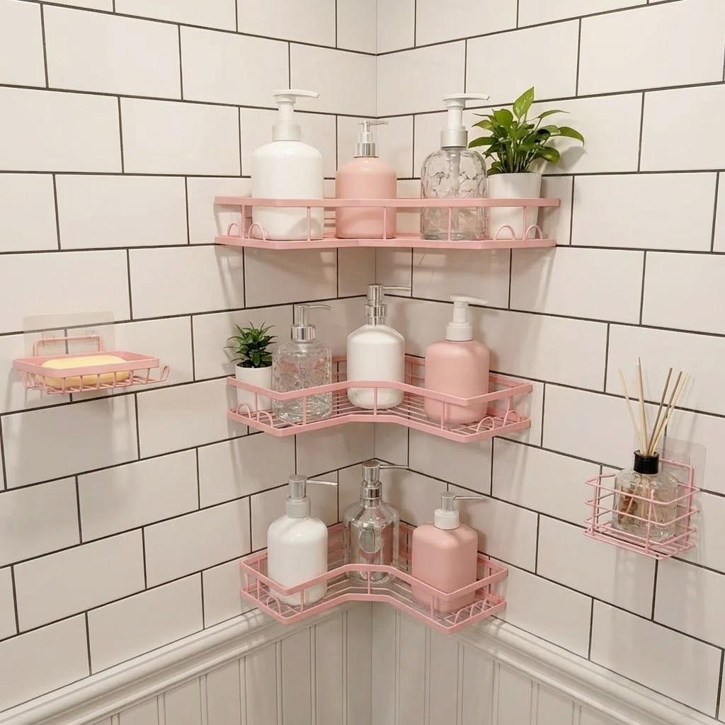 Home Essentials Bathroom Rack - Lot de 5 organiseurs de douche