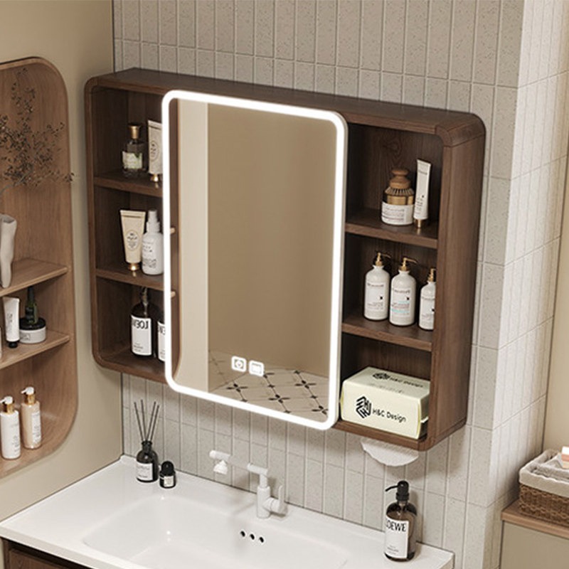 Home Bathroom Shelf - Armoire de toilette miroir avec étagères,