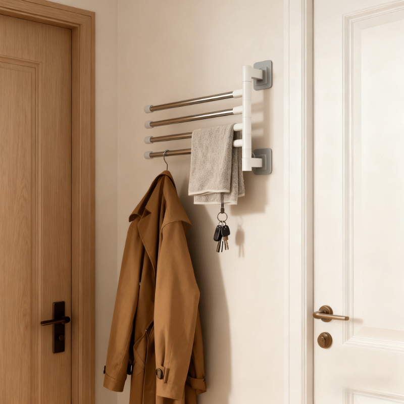 Home Essentials Bathroom Rack - Porte-serviettes flottant minimaliste moderne avec barres