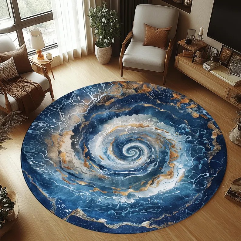 Home Bathroom Trends - Tapis rond 2D Ours polaire, motif
