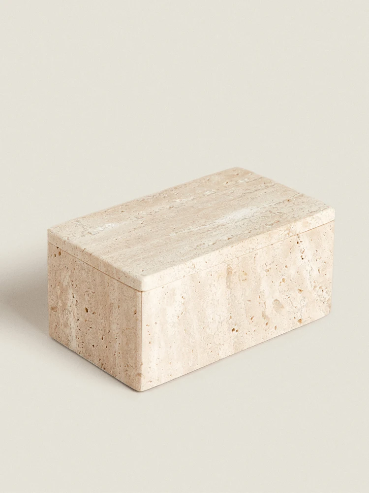 Bath Salts Jar - Boîte de rangement en travertin pour