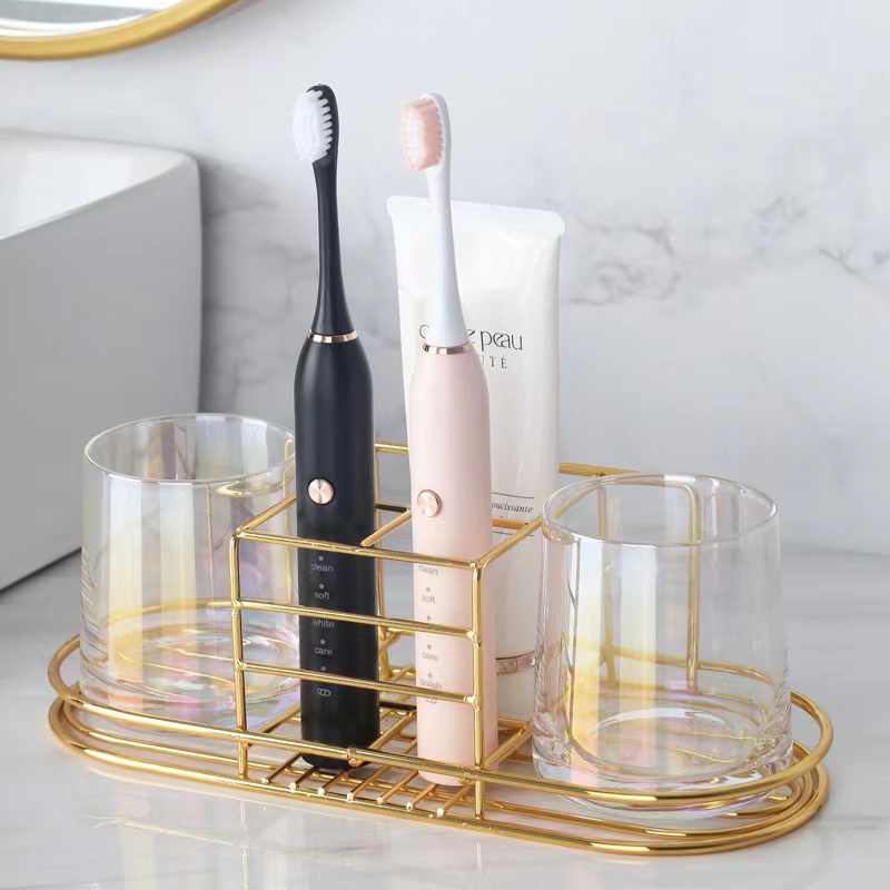 Home Bathroom Shelf - Support mural doré pour brosses à
