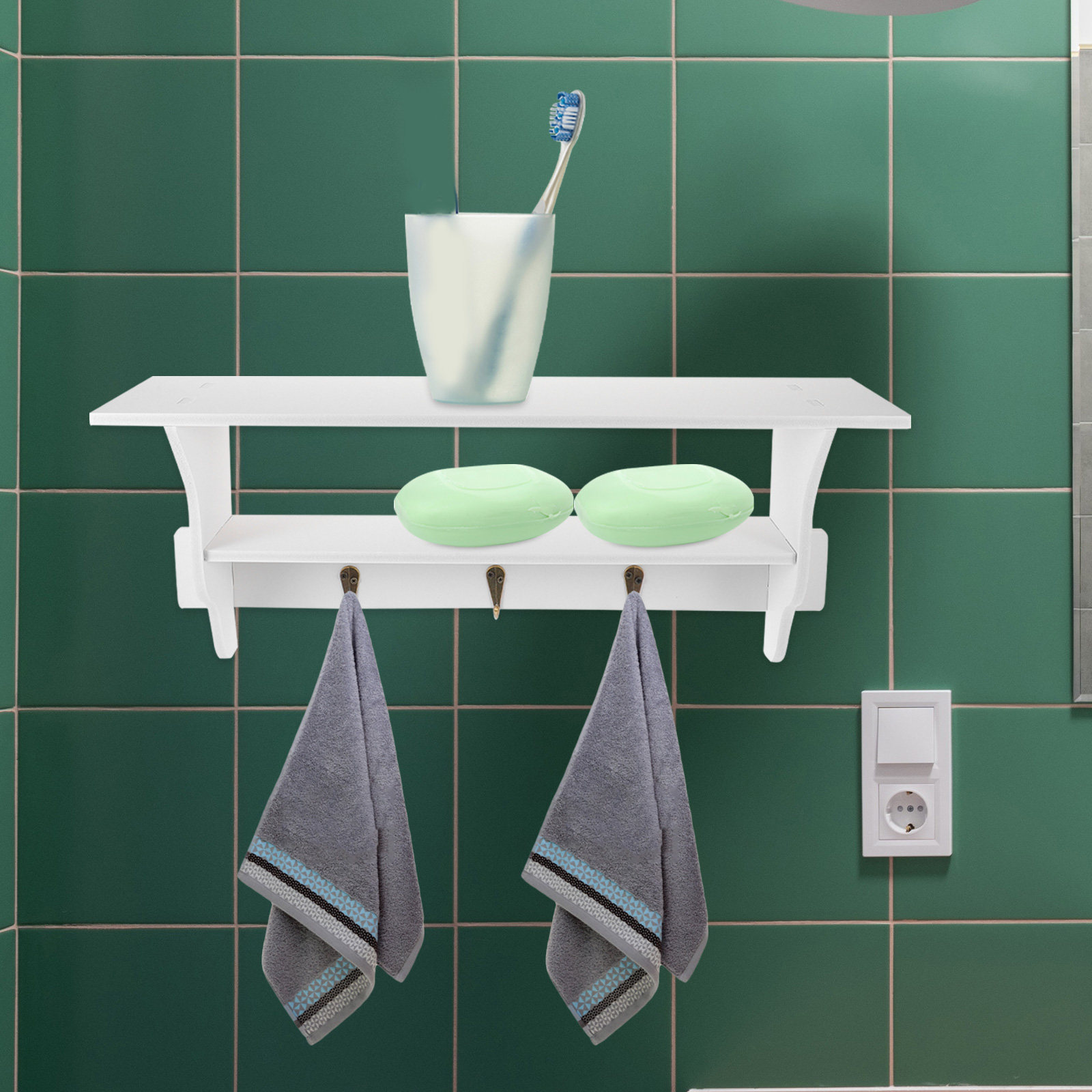 Home Bathroom Shelf - Étagère murale flottante blanche minimaliste moderne
