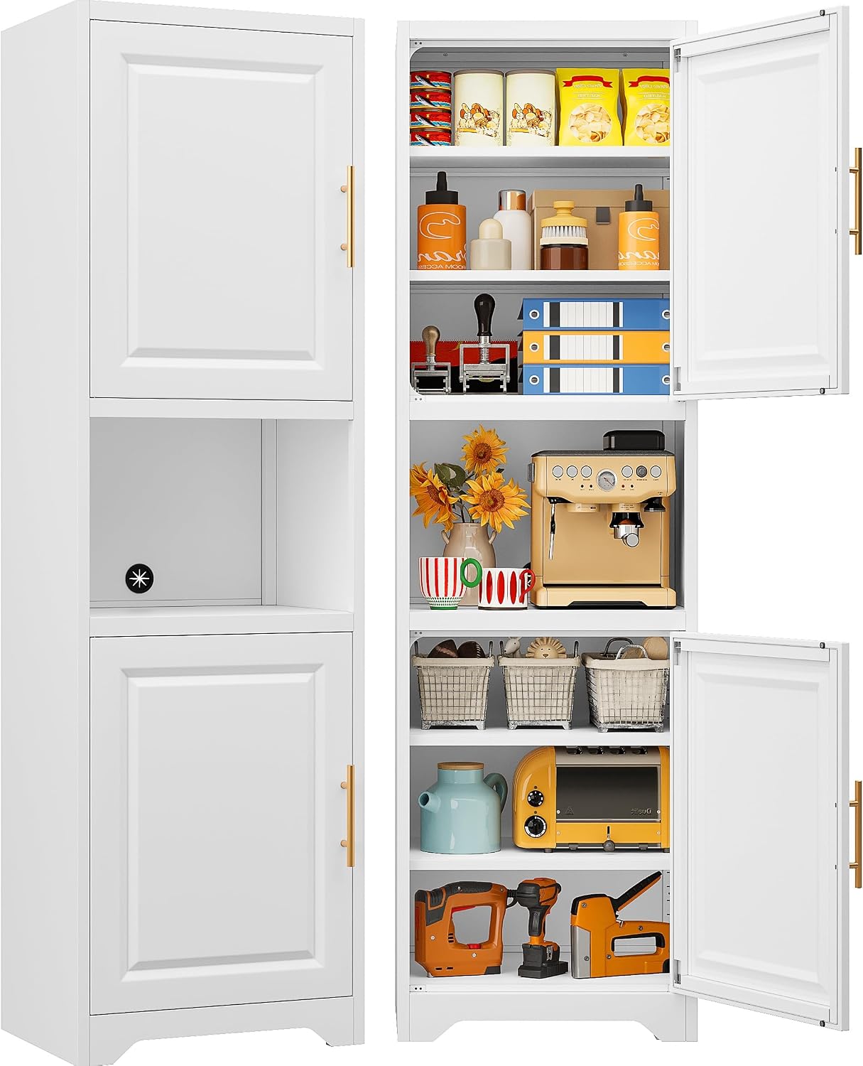 Home Bathroom Shelf - Armoire de rangement étroite de 67