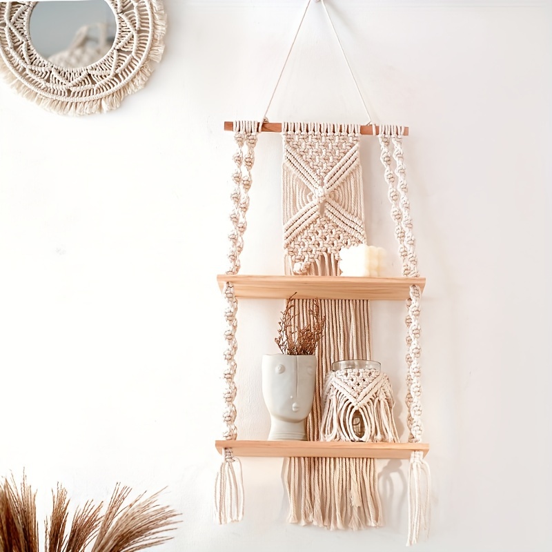 Home Bathroom Shelf - Décoration murale en macramé tissé à