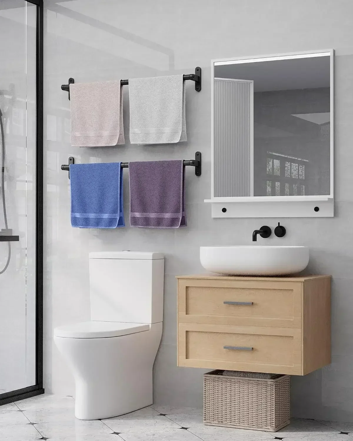Porte-serviettes noir mat pour - Home Essentials Bathroom Rack avis et prix