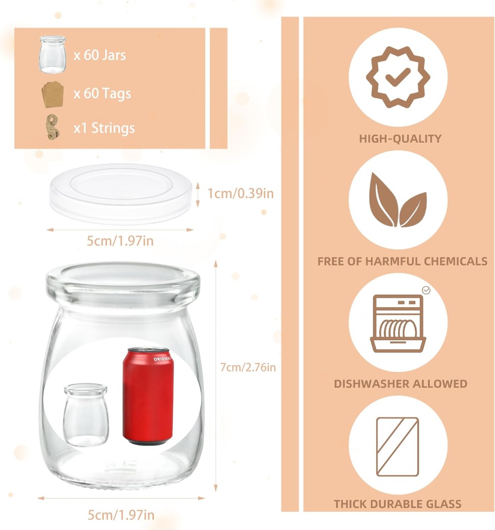 Lot de 60 mini-bocaux en verre - Bath Salts Jar avis et prix