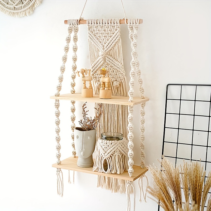 Décoration murale en macramé t - Home Bathroom Shelf avis et prix